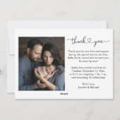 新生児ベイビー歓迎の写真付き出産発表 シーズンカード (裏面)