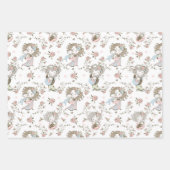 新生児ベビーシャワーママとベビー ラッピングペーパーシート (正面3)