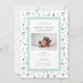 新生児ホリデー写真 ミントグレー シーズンカード (正面)