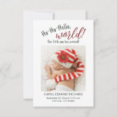 新生児ホリデー誕生統計フォトベビーシャワー サンキューカード (正面)