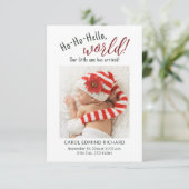 新生児ホリデー誕生統計フォトベビーシャワー サンキューカード (スタンド正面)