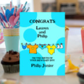 新生児ボーイおめでとうカスタマイズ可能カード 招待状