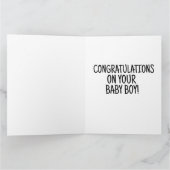 新生児ボーイおめでとうグリーティングカード カード (内部)