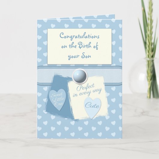 新生児ボーイおめでとうブルー カード (正面)