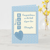 新生児ボーイおめでとうブルー カード (黄色い花)
