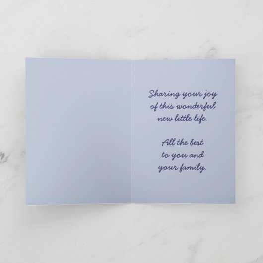 新生児ボーイが、あなたの喜びを伝えるレトロなヴィンテージ 案内状 (内部)