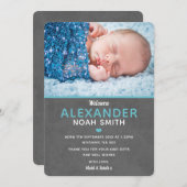 新生児ボーイの発表とサンキューカード サンキューカード (正面/裏面)