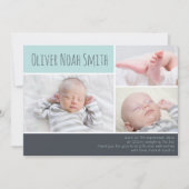 新生児ボーイの発表/サンキューカード サンキューカード (正面)