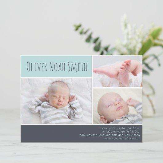 新生児ボーイの発表/サンキューカード サンキューカード (スタンド正面)