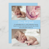 新生児ボーイの発表/サンキューカード サンキューカード (正面/裏面)