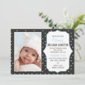 新生児ボーイの発表/サンキューカード-ハート サンキューカード (スタンド正面)