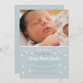 新生児ボーイの発表/サンキューカード 案内状 (正面/裏面)