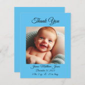 新生児ボーイサンキューカード/発表 招待状 (正面/裏面)