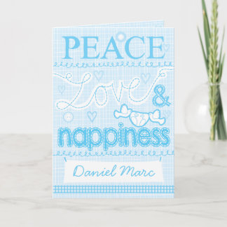 新生児ボーイステッチカード カード