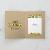 新生児ボーイビッグラブ素朴なオレンジグリーン カード (内部)