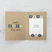 新生児ボーイビッグラブ素朴なブルーイエロー カード (内部)