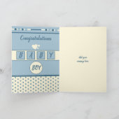 新生児ボーイブルーと名前歓迎クリーム カード (内部)