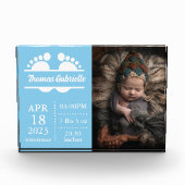 新生児ボーイブルー誕生統計Keepsakeフォトブロック フォトブロック (正面)