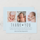 新生児ボーイモダン、写真サンキューカード ポストカード (正面/裏面)