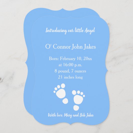 新生児ボーイ機器シンボルの発表 案内状 (正面/裏面)