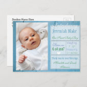 新生児ボーイ発表葉書のご紹介 案内ポストカード (正面/裏面)