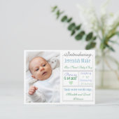 新生児ボーイ発表葉書のご紹介 案内ポストカード (スタンド正面)