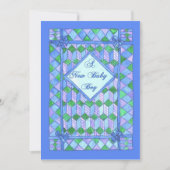 新生児ボーイ発表 – Cot Quilt 招待状 (正面)