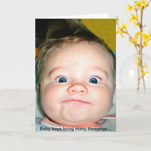 新生児ボーイ カード (黄色い花)