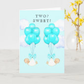 新生児ボーイ・ツインズ カード (黄色い花)