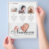 新生児マタニティフォトグラフィーセッション料金表 チラシ (手)