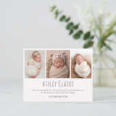 新生児モダンの出生告知カード ポストカード (スタンド正面)