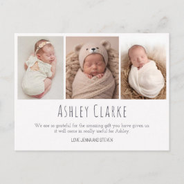 新生児モダンの出生告知カード ポストカード