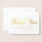 新生児モダンサンキューゴールドフォイルカード 箔カード (封筒付き正面)