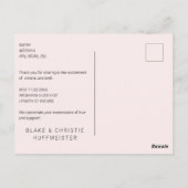 新生児モダンピンクサンキューB/W写真 ポストカード (裏面)