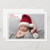 新生児モダンファミリーフォトメリークリスマスホリド シーズンカード (正面/裏面)