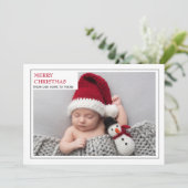 新生児モダンファミリーフォトメリークリスマスホリド シーズンカード (スタンド正面)