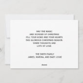 新生児モダンファミリーフォトメリークリスマスホリド シーズンカード (裏面)