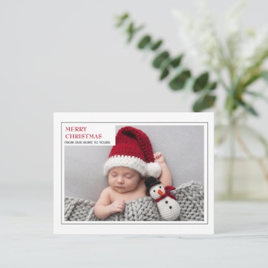 新生児モダンファミリー写真メリークリスマスメリークリスマス シーズンポストカード
