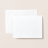 新生児モダンフォトウェルカムゴールドフォイルノートカード 箔カード (裏面封筒付き)