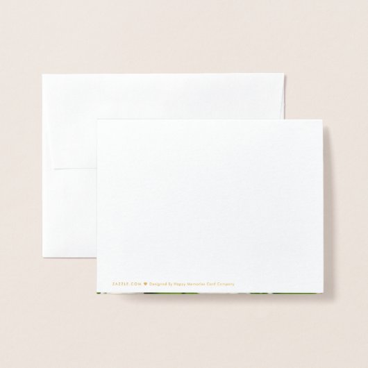 新生児モダンフォトウェルカムゴールドフォイルノートカード 箔カード (裏面封筒付き)