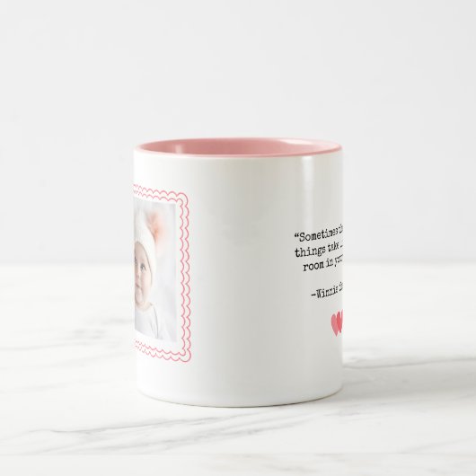 新生児モダンフォトマグカップと引用文 | 新生児 ツートーンマグカップ (中央)