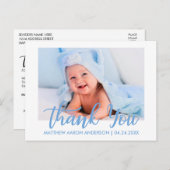 新生児モダンボーイサンキューブルー 案内ポストカード (正面/裏面)