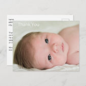 新生児モダン写真ありがとう ポストカード (正面/裏面)