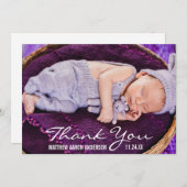 新生児モダン写真サンキューカード サンキューカード (正面/裏面)