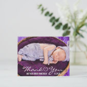 新生児モダン写真サンキューハート 案内ポストカード (スタンド正面)