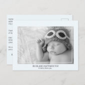 新生児モダン感謝B/Wフォトボーイ ポストカード (正面/裏面)