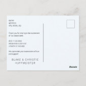 新生児モダン感謝B/Wフォトボーイ ポストカード (裏面)