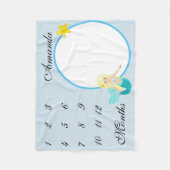 新生児乳児マイルストーンマーメイドキープサケ写真 フリースブランケット (正面)