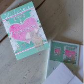 新生児付き/象折りグリーティングカード カード