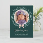 新生児休日の誕生発表フォトカード 招待状 (スタンド正面)